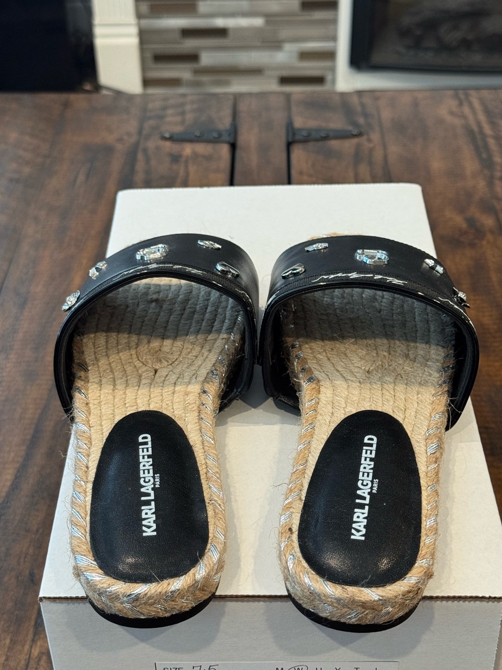 Karl Lagerfeld Paris Tulia Embelished Espadrille Slide Sandal (NWOT) - Picture 3 of 10